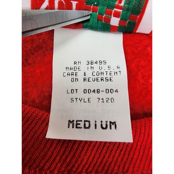 Vintage 90s Nutcracker Dual-Sided Teddy Bear Christmas Sweatshirt Size M Red - Picture 6 of 10